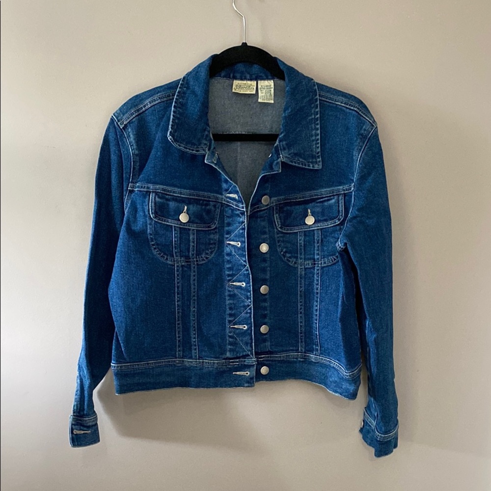 Vintage St. John's Bay Dark Blue Denim Jean Jacket Size Large